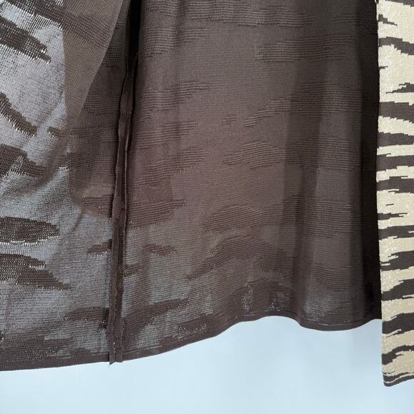 Ming Wang Cardigan Blazer Jacket Size Extra Small Brown Zebra Knit Career Office - Picture 12 of 15